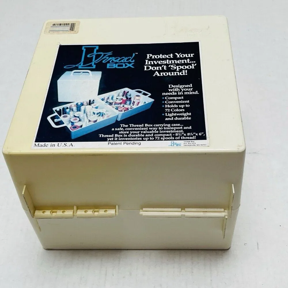 Vintage Thread Box 72 Spool Holder Plastic Carrying Case Made In USA Sewing‎